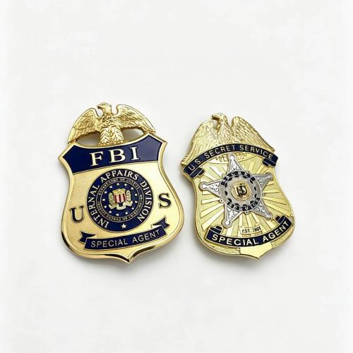 Wholesale Custom Metal Police Badges 3D Engraved Law Enforcement Security Officer Badge