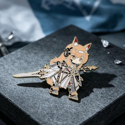  Chibi Anime Fox Girl Imitation Enamel Pin Arknights Character Metal Badge