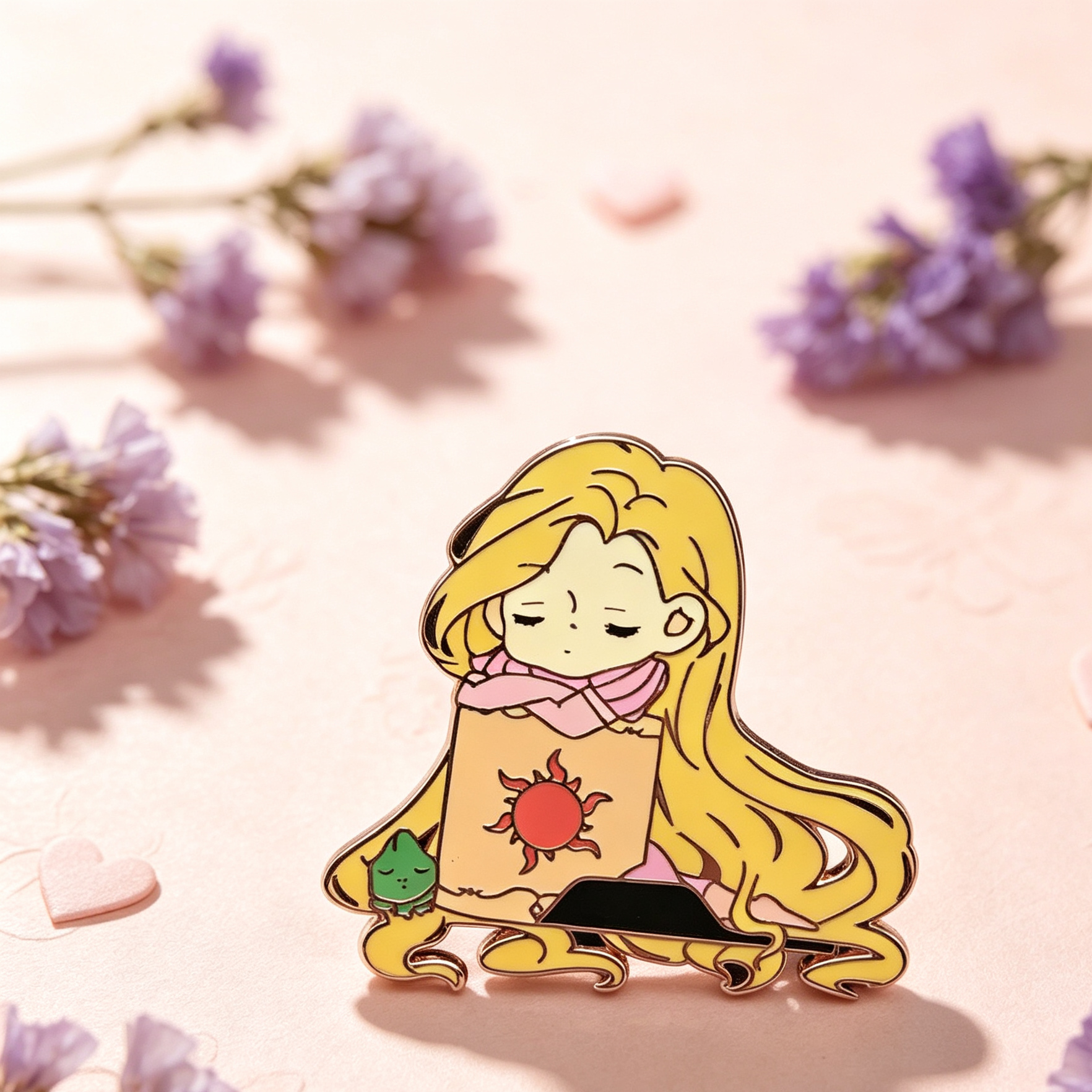 Two Rapunzel Cartoon Enamel Pins