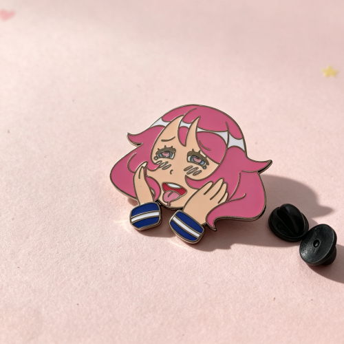 Pink Hair Anime Girl Hard Enamel Pin