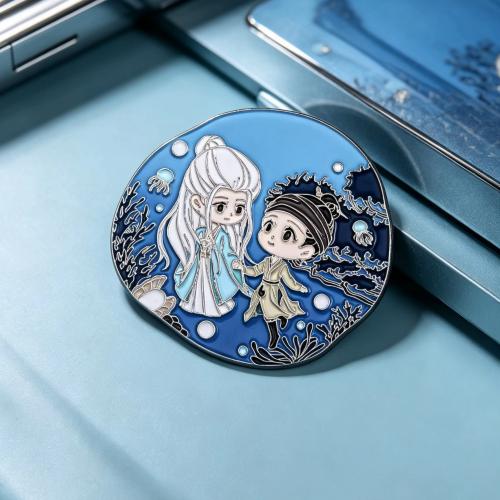 Chinese Style Couple Hard Enamel Lapel Pin Zinc Alloy Badge