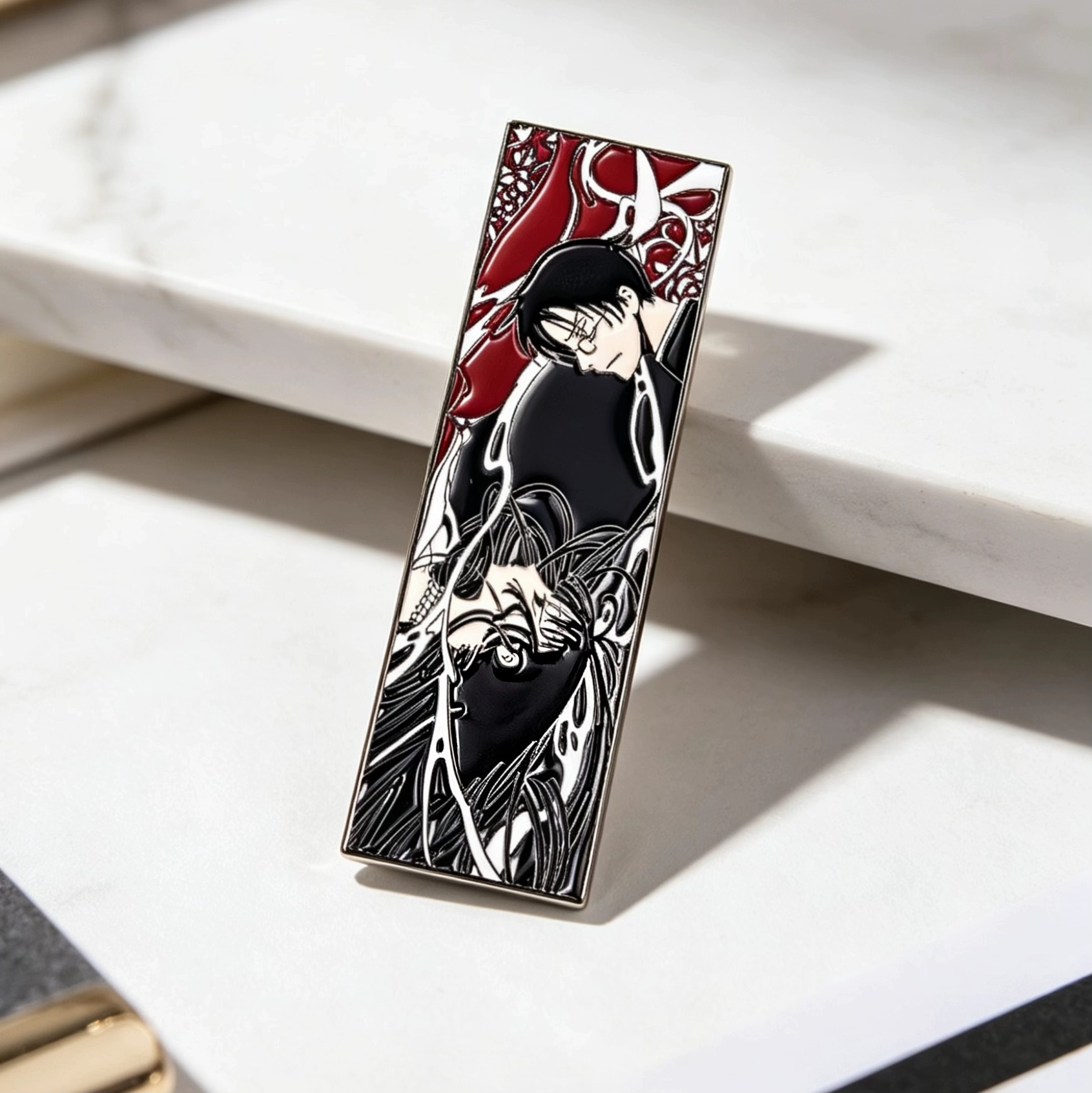 Vertical Anime Character Hard Enamel Lapel Pin Zinc Alloy Badge