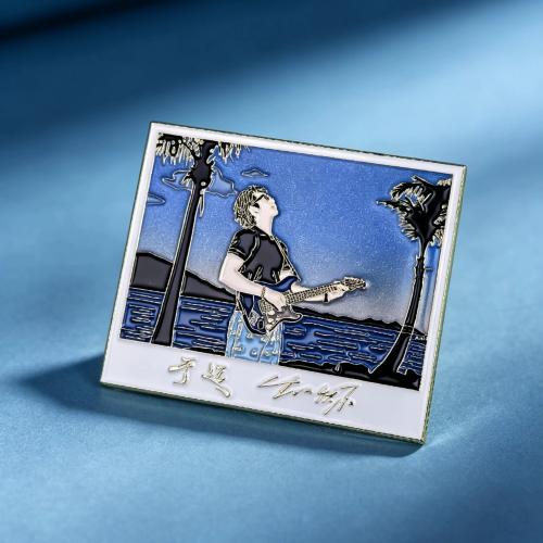 Seaside Guitar Player Hard Enamel Lapel Pin