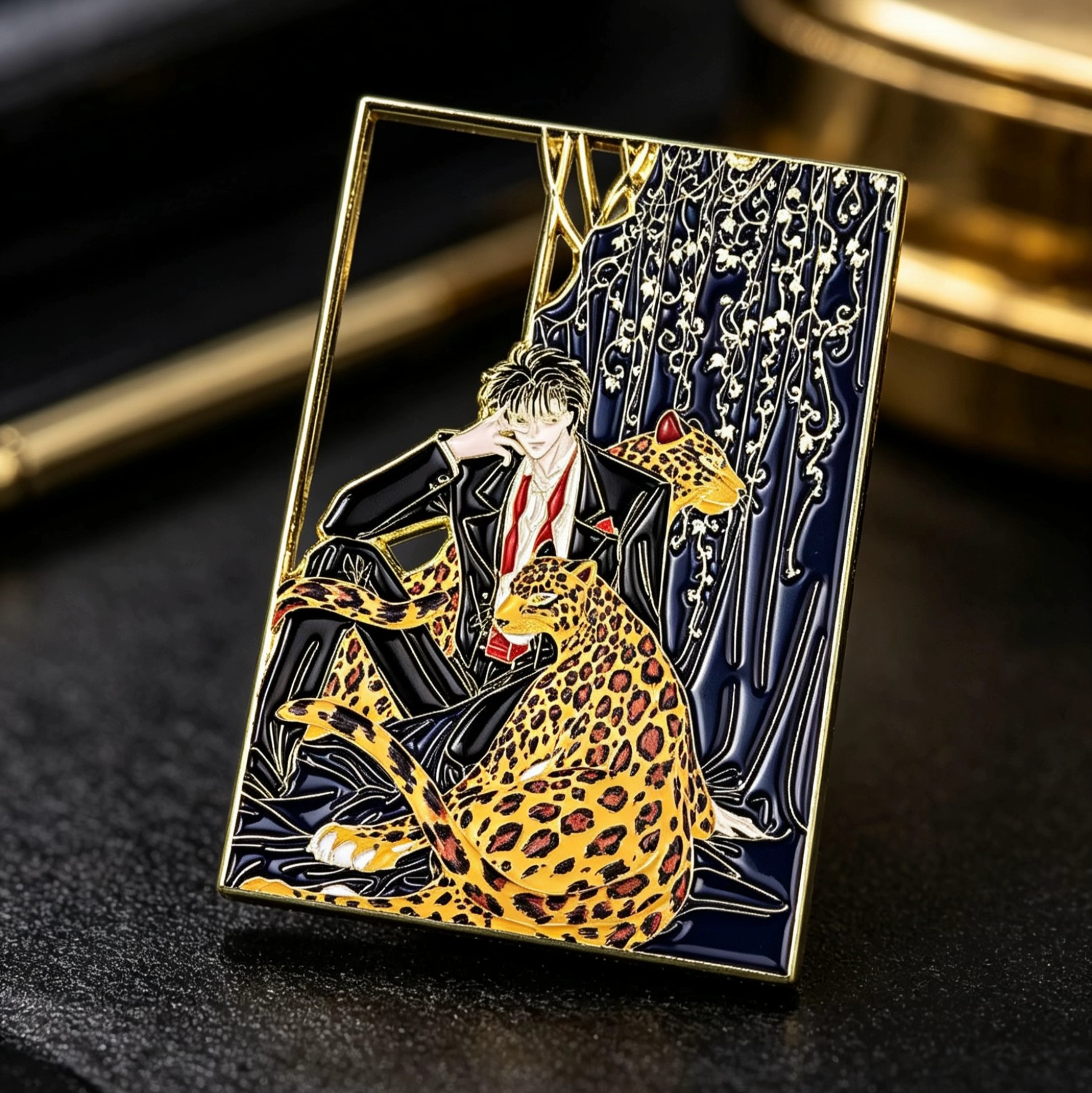 Square Art Painting Themed Imitation Enamel Metal Collectible Pin