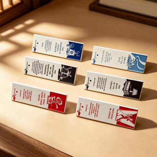  Classic Novel Theme Long Bar Hard Enamel Pin Set