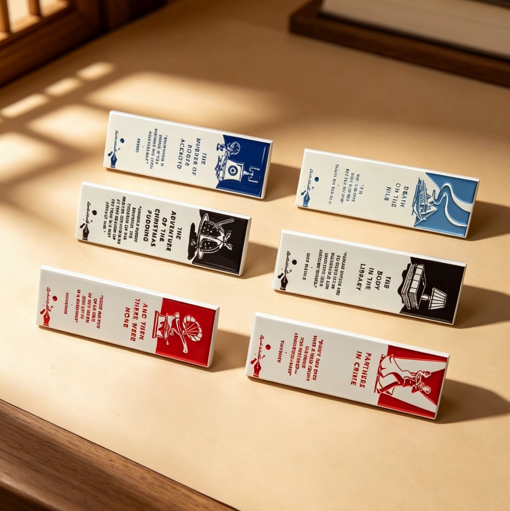 Classic Novel Theme Long Bar Hard Enamel Pin Set