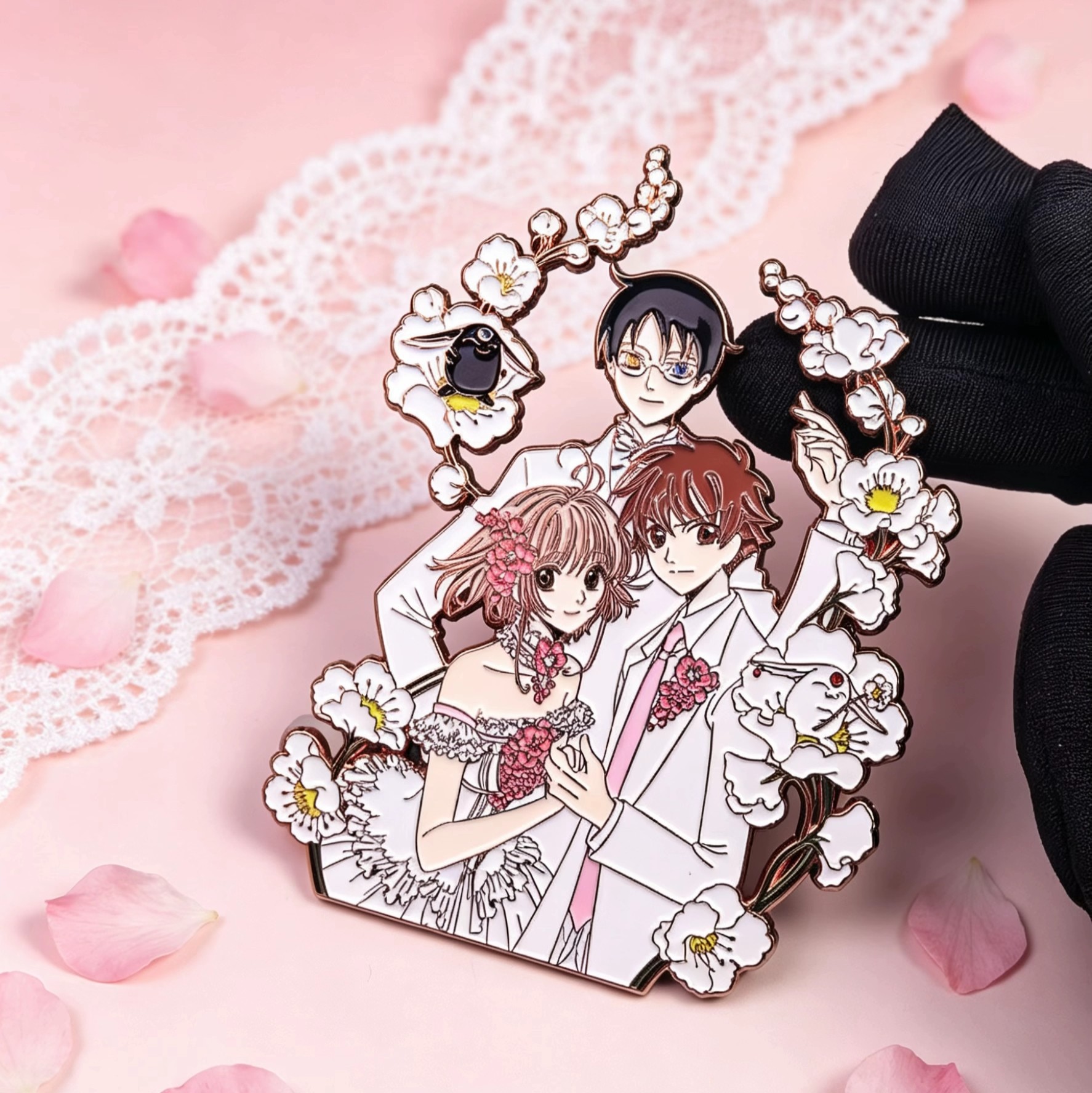 Sakura Wedding Theme Anime Hard Enamel Lapel Pin